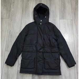 Abercrombie & Fitch Women's Parka Puffer Jacket S Black Hooded Winter Coat Warm